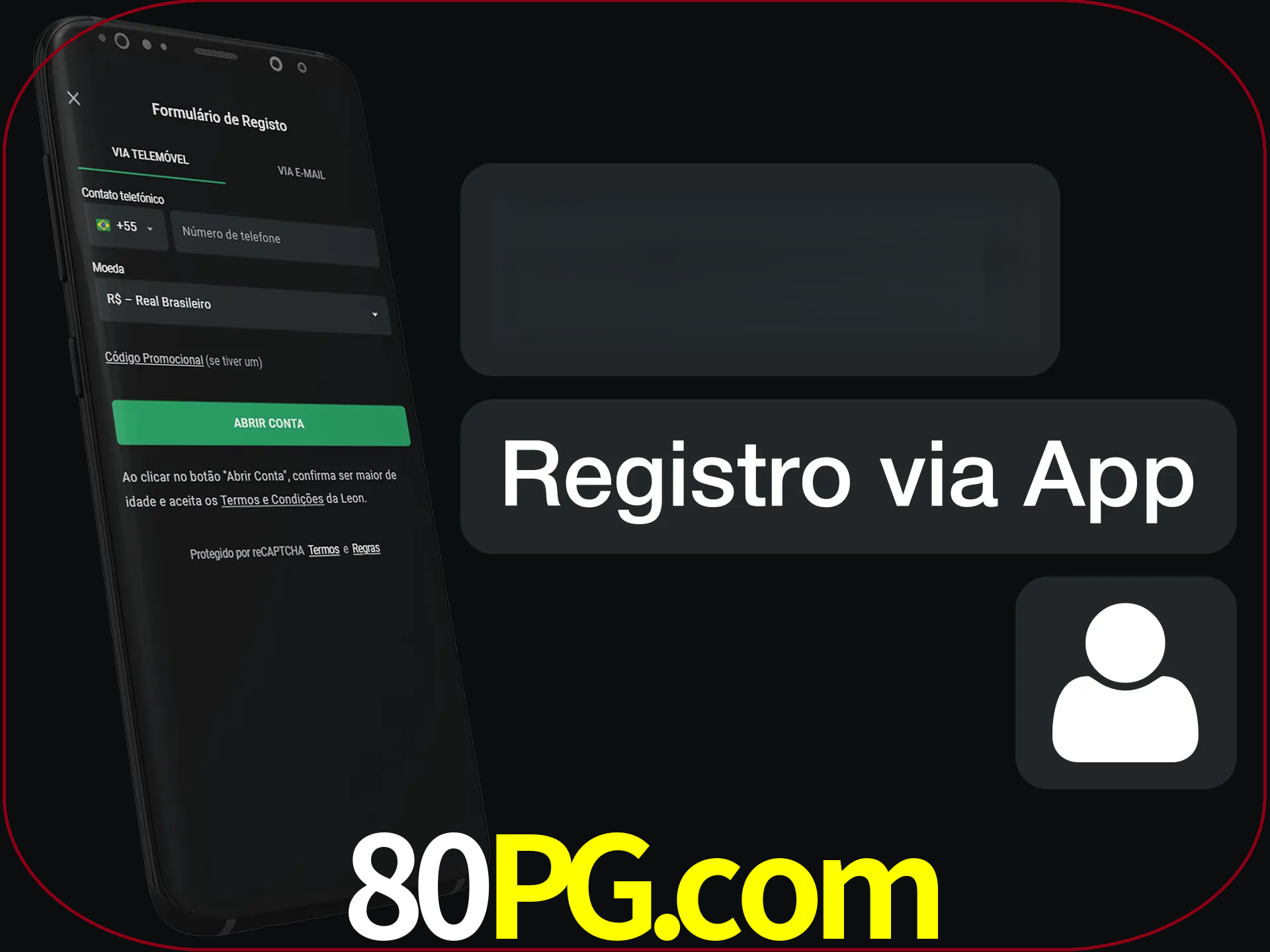 Registre-se com duas etapas usando o aplicativo.