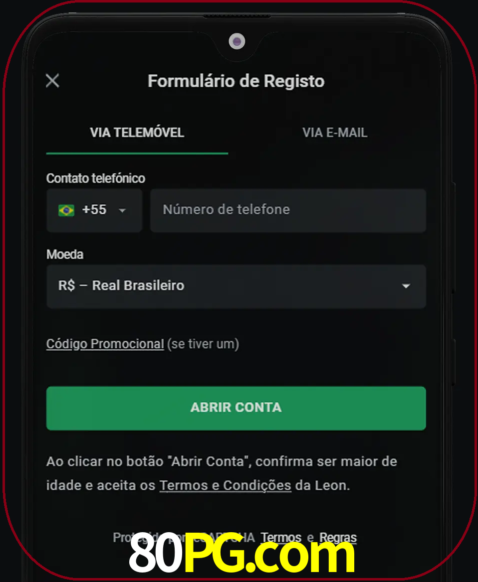Abra o aplicativo e inicie o processo de registro.
