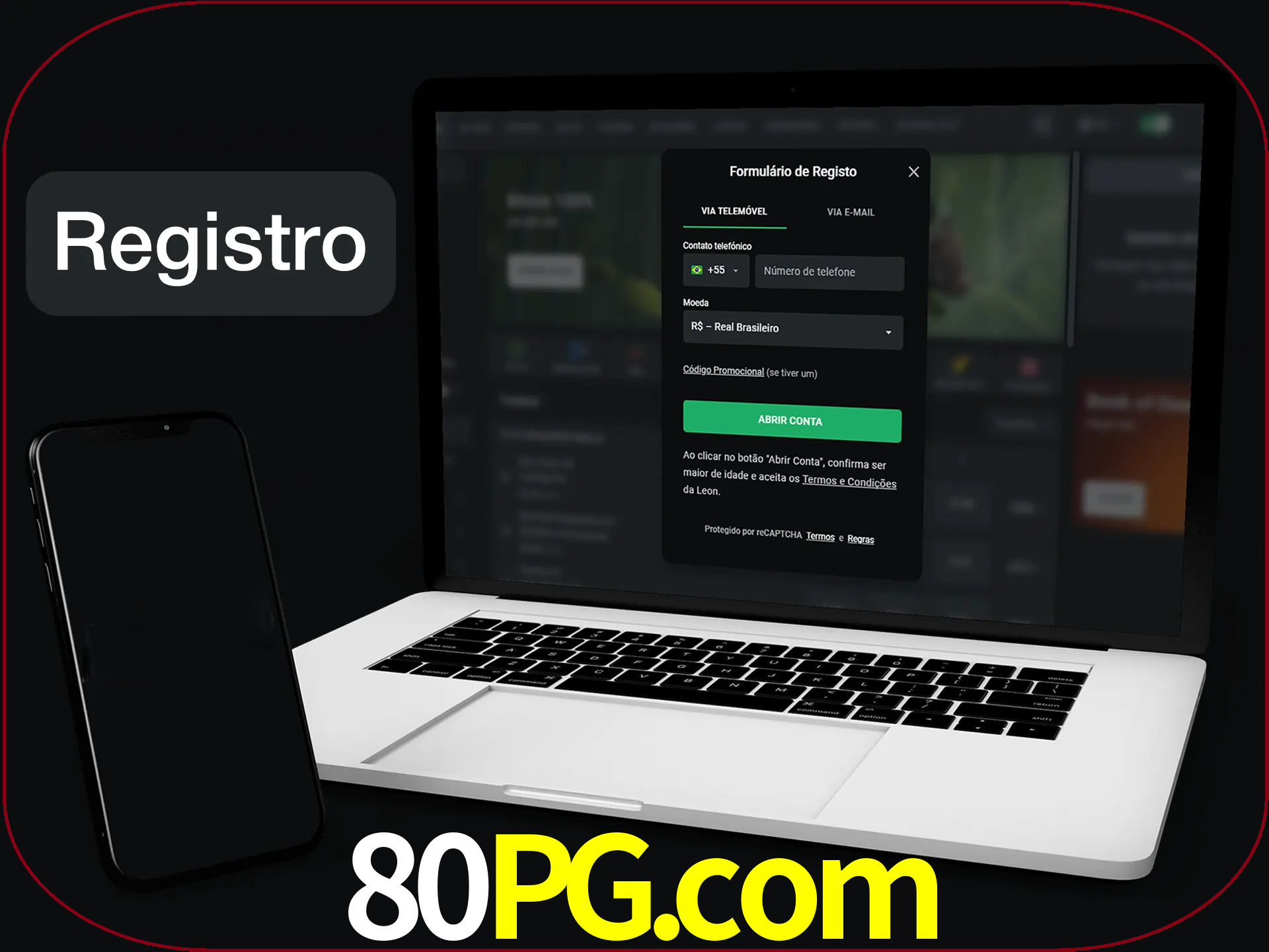 O registro na LeonBet é simples.